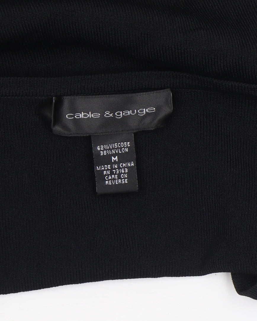 Womens UK Size M Cable & Gauge Black Pullover Jumper