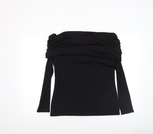 Womens UK Size 14 River Island Black Off the Shoulder Blouse