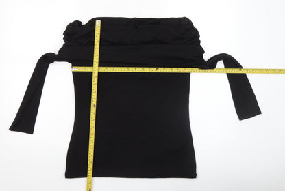 Womens UK Size 14 River Island Black Off the Shoulder Blouse