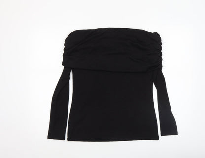 Womens UK Size 14 River Island Black Off the Shoulder Blouse