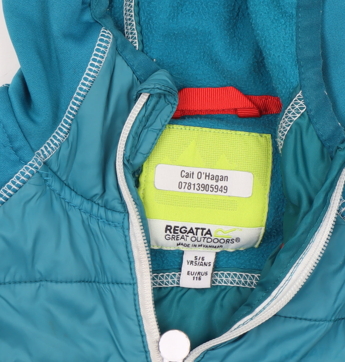 Boys UK Size 5-6 Years Regatta Blue Full Zip Hoodie