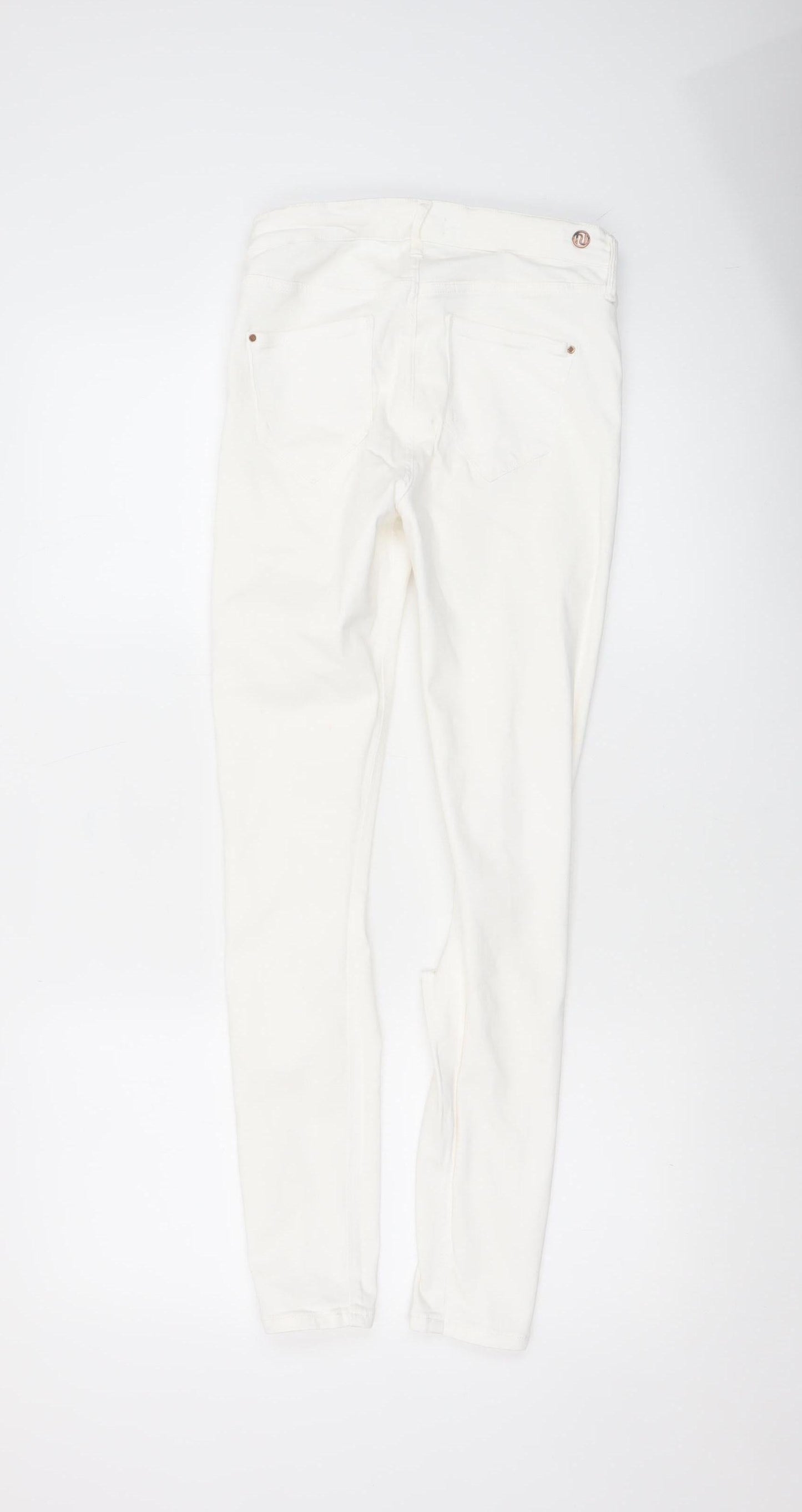 Womens UK Size 10 River Island Slim Fit Skinny White Jeans