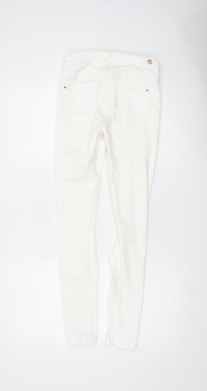 Womens UK Size 10 River Island Slim Fit Skinny White Jeans
