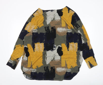 Womens UK Size 14 Apricot Multicoloured Pullover Jumper