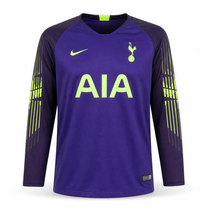 Front view of Nike boys’ purple football dri-fit long sleeve jersey top 13-15 years