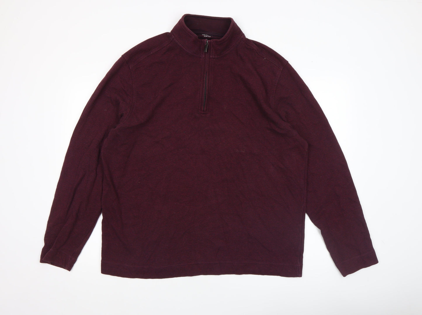 Mens UK Size XL Van Heusen Red Henley Sweatshirt