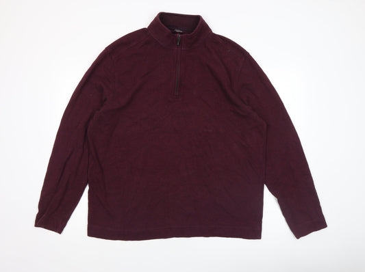 Mens UK Size XL Van Heusen Red Henley Sweatshirt