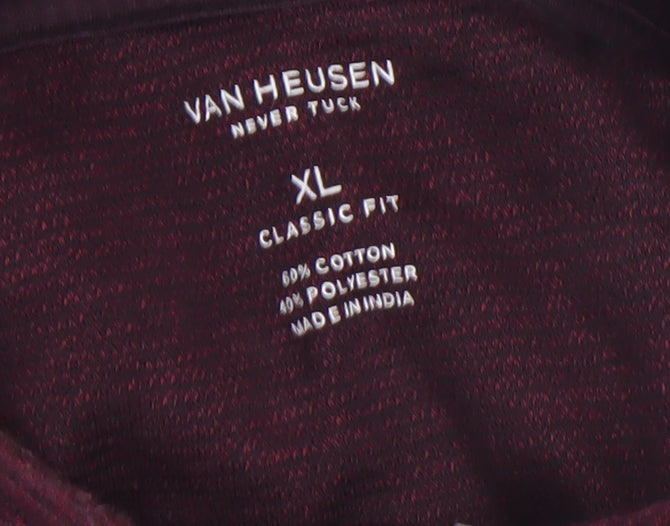 Mens UK Size XL Van Heusen Red Henley Sweatshirt