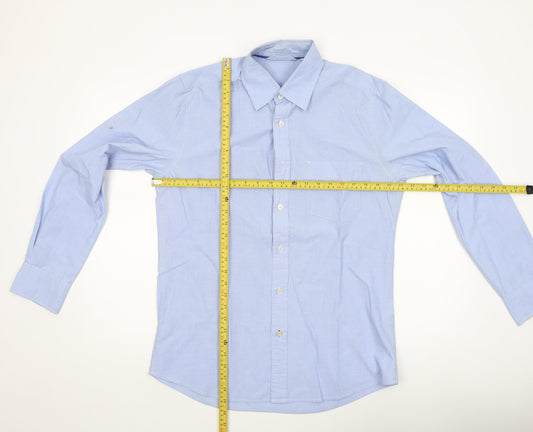 Boden Men's Blue Cotton Long Sleeve Button-Up Shirt M