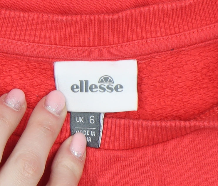 Womens UK Size 6 ellesse Red Pullover Sweatshirt