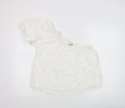 Womens UK Size 10 River Island White Peasant Blouse