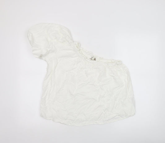 Womens UK Size 10 River Island White Peasant Blouse