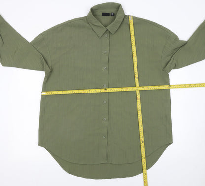 Womens UK Size L Pieces Green Basic Button-Up