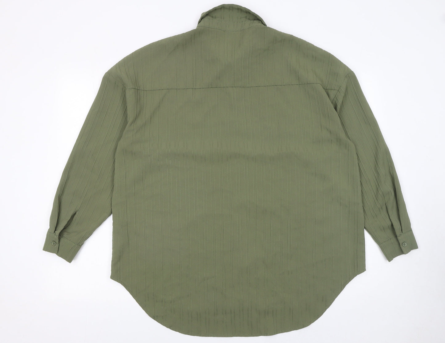 Womens UK Size L Pieces Green Basic Button-Up