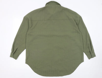 Womens UK Size L Pieces Green Basic Button-Up