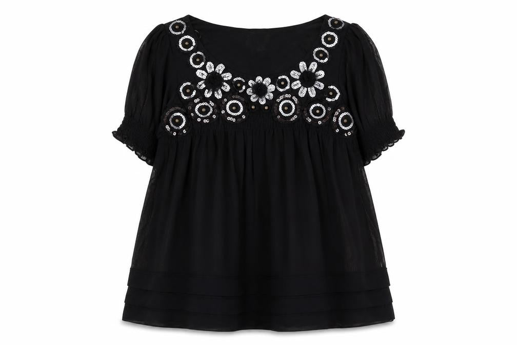 Womens UK Size 10 ECI New York Black Tunic Blouse