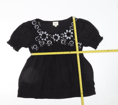 Womens UK Size 10 ECI New York Black Tunic Blouse