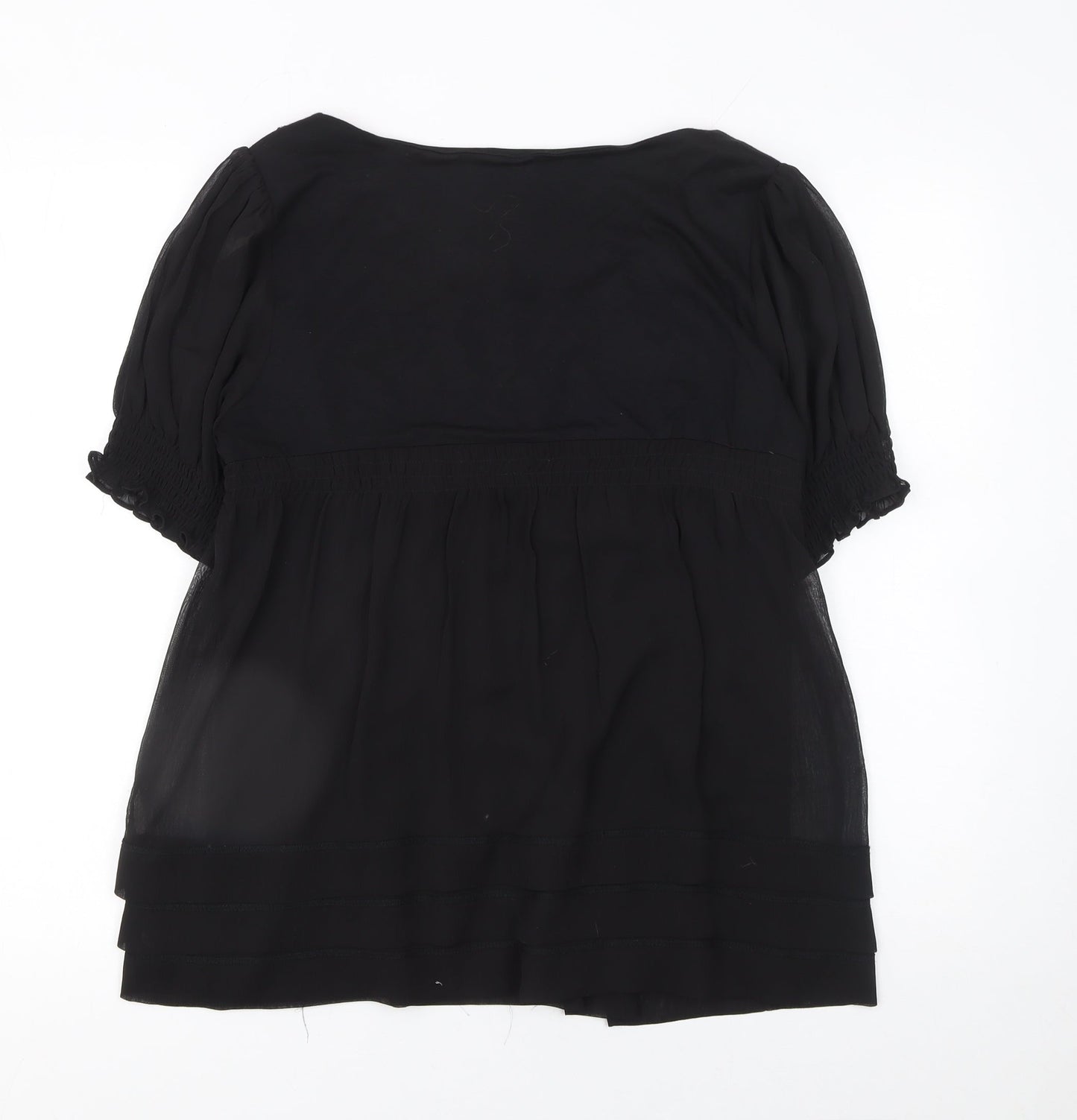 Womens UK Size 10 ECI New York Black Tunic Blouse
