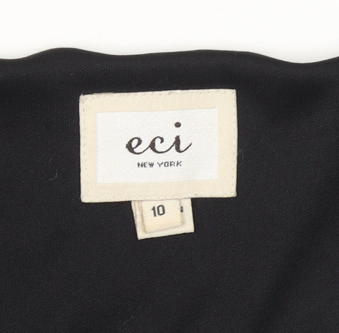 Womens UK Size 10 ECI New York Black Tunic Blouse