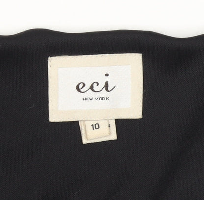 Womens UK Size 10 ECI New York Black Tunic Blouse
