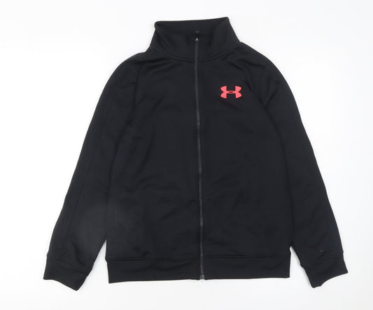 Girls UK Size 10 Years Under armour Black Track Jacket