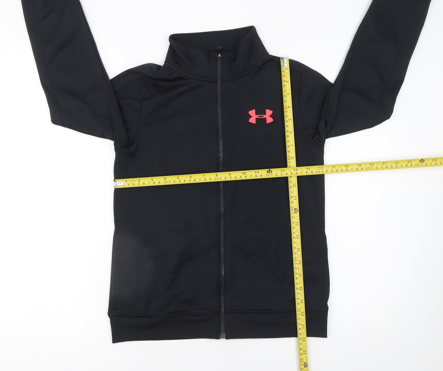 Girls UK Size 10 Years Under armour Black Track Jacket