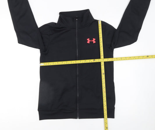 Girls UK Size 10 Years Under armour Black Track Jacket