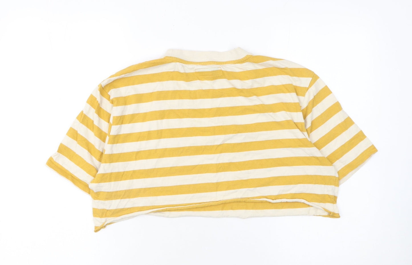 Womens UK Size S GUESS Yellow Cropped T-Shirt
