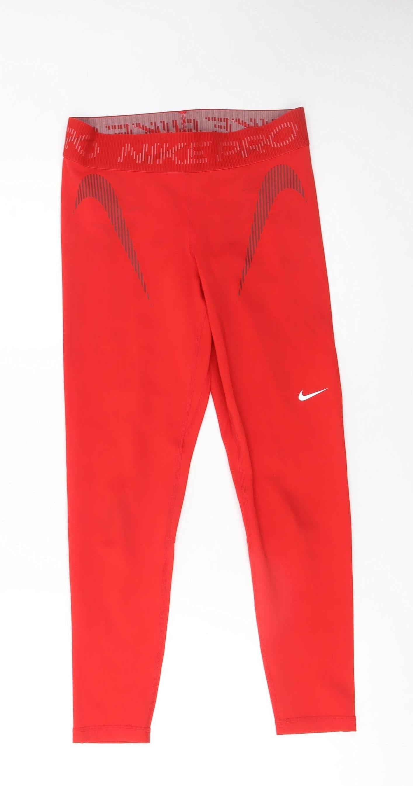 Womens UK Size S Nike Slim Fit Ankle Red Leggings