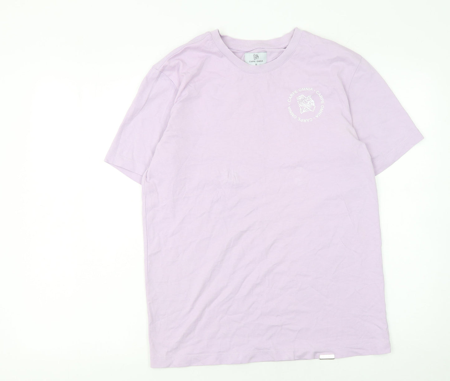 Womens UK Size S Carpe Omnia Purple Basic T-Shirt