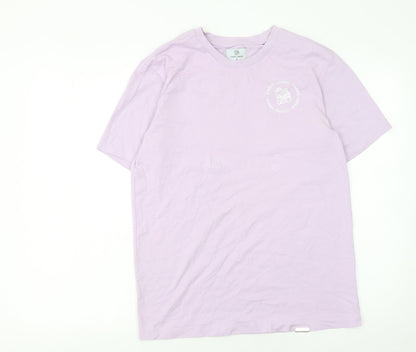 Womens UK Size S Carpe Omnia Purple Basic T-Shirt
