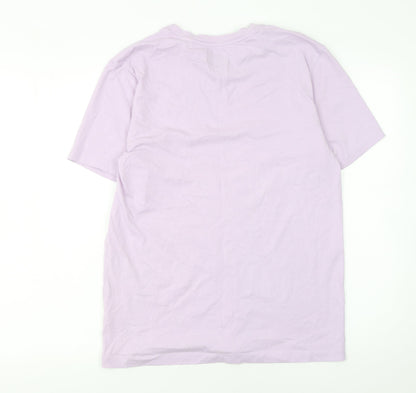 Womens UK Size S Carpe Omnia Purple Basic T-Shirt