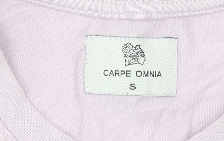 Womens UK Size S Carpe Omnia Purple Basic T-Shirt