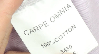 Womens UK Size S Carpe Omnia Purple Basic T-Shirt