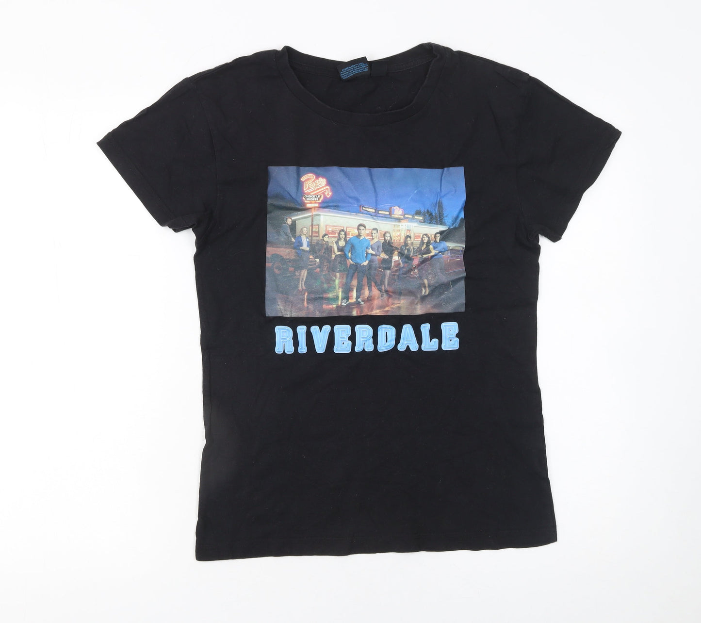 Womens UK Size XS Riverdale Black Basic T-Shirt