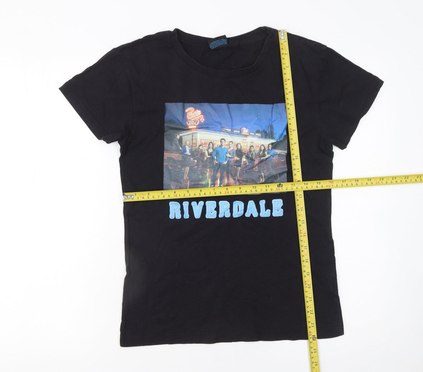 Womens UK Size XS Riverdale Black Basic T-Shirt