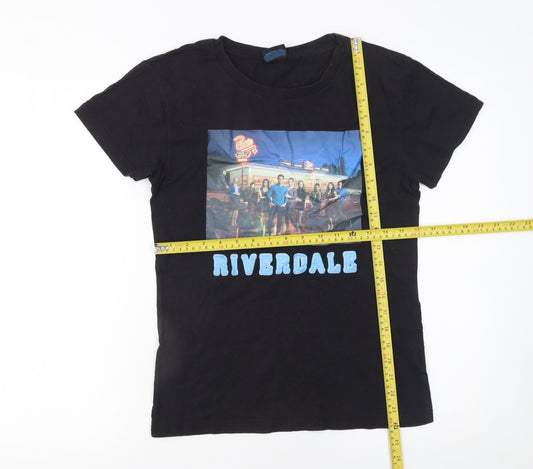 Womens UK Size XS Riverdale Black Basic T-Shirt