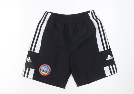 Adidas Boys Black 13-14 Years Athletic Football Training Shorts