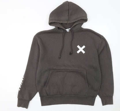 Mens UK Size S COLLUSION Brown Pullover Hoodie