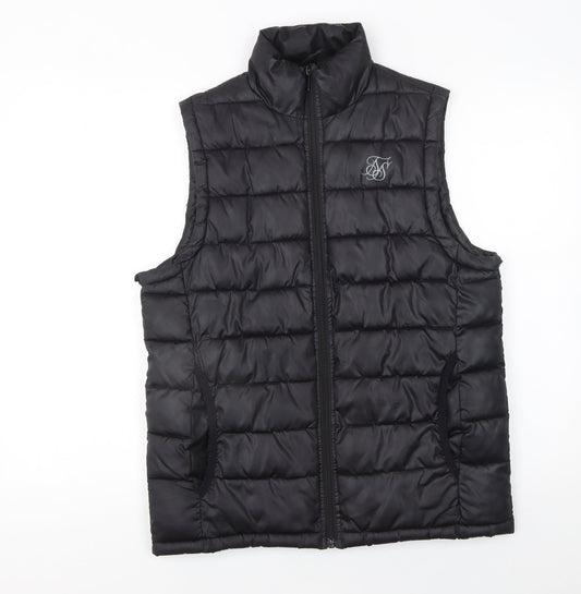 Mens UK Size XS SikSilk Black Puffer Jacket