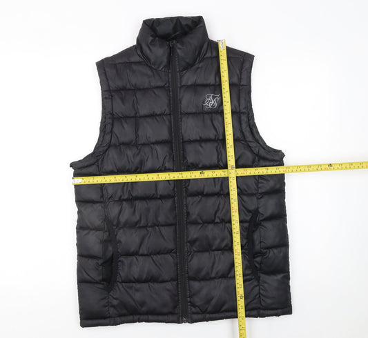Mens UK Size XS SikSilk Black Puffer Jacket