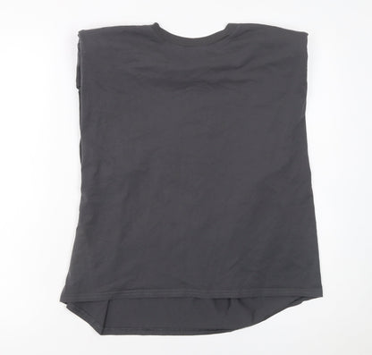 4th & Reckless Womens Black Sleeveless Cotton Basic T-Shirt L