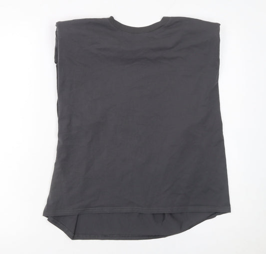 Womens UK Size L 4TH ARQ Black Basic T-Shirt