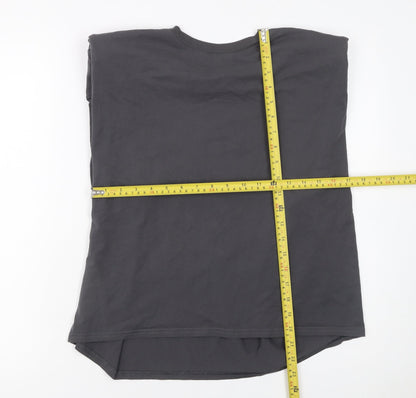 4th & Reckless Womens Black Sleeveless Cotton Basic T-Shirt L