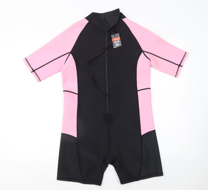 Primark Girls Pink & Black Short Sleeve Wetsuit 13-14 Years Sports Beachwear