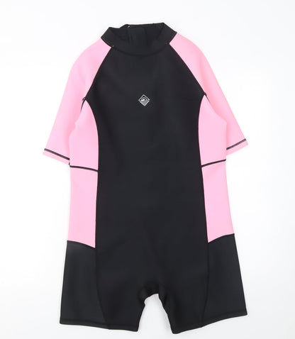 Primark Girls Pink & Black Short Sleeve Wetsuit 13-14 Years Sports Beachwear