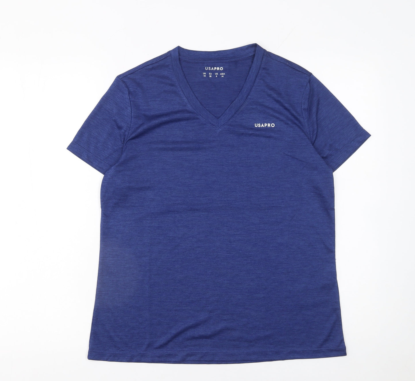 Womens UK Size 10 US PRO Blue Gym & Training Running & Jogging Yoga T-Shirt