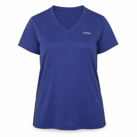 Womens UK Size 10 US PRO Blue Gym & Training Running & Jogging Yoga T-Shirt