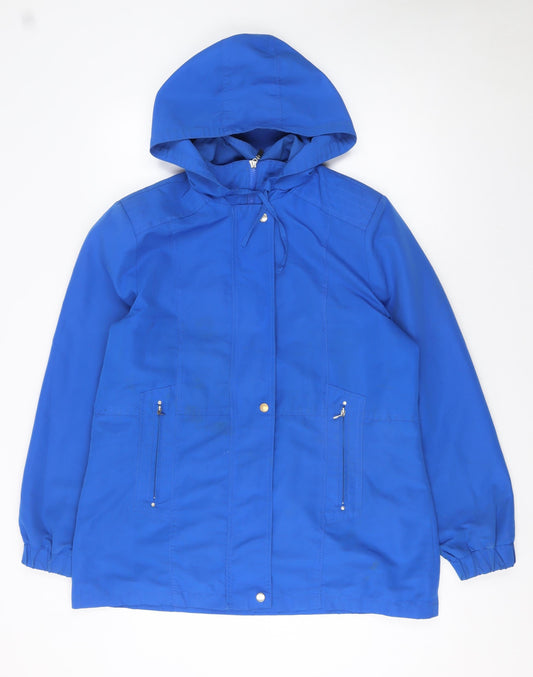 Womens UK Size 14 Betty Kay London Blue Rain Coat