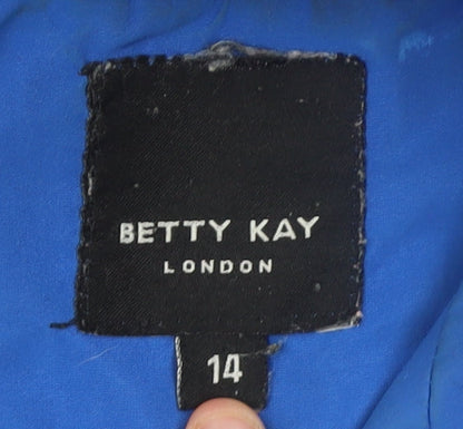 Womens UK Size 14 Betty Kay London Blue Rain Coat